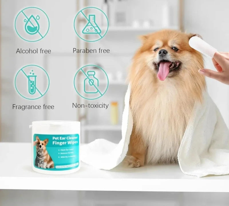 Lingettes pour nettoyage des oreilles pour chien