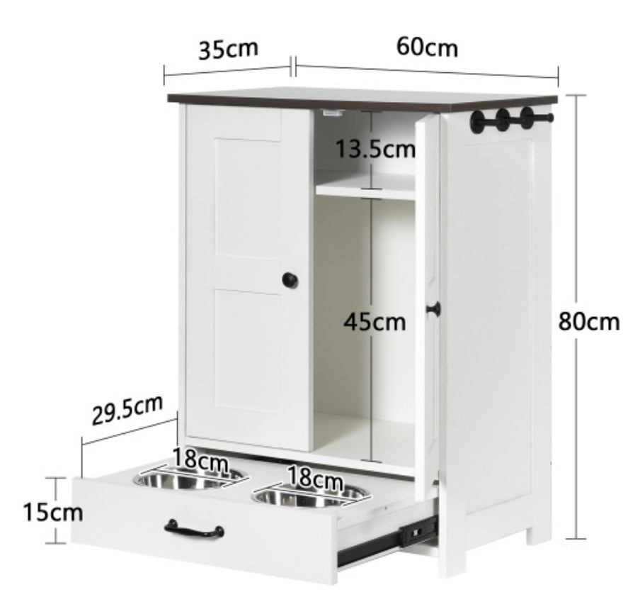 Meuble avec gamelles intégré